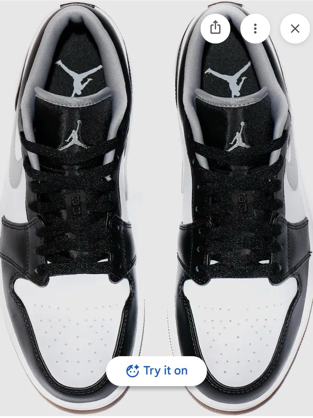 Nike Air Jordan 1 Low - Retro Sneaker in Black, White & Gray - Picture 5 of 13